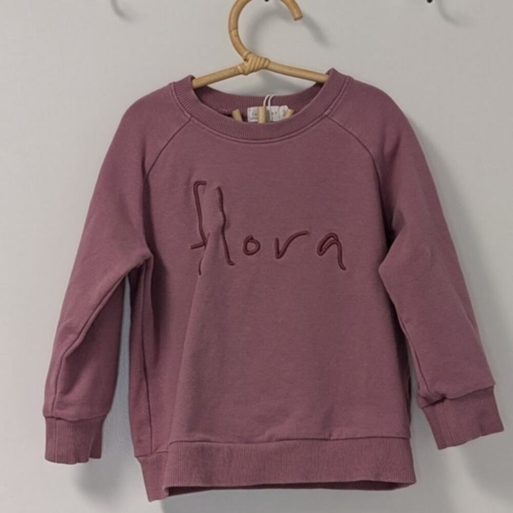 EUC Jamie Kay Flora crew Sweatshirt, Plum | 3T